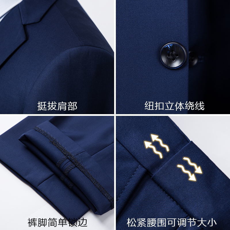 Men's Suits Blazers Boutique Blazer Vest Pants Men's Suit Fashion Business Elegant Solid Color 2 Buttons Gentleman Wedding Formal 3 Piece Se