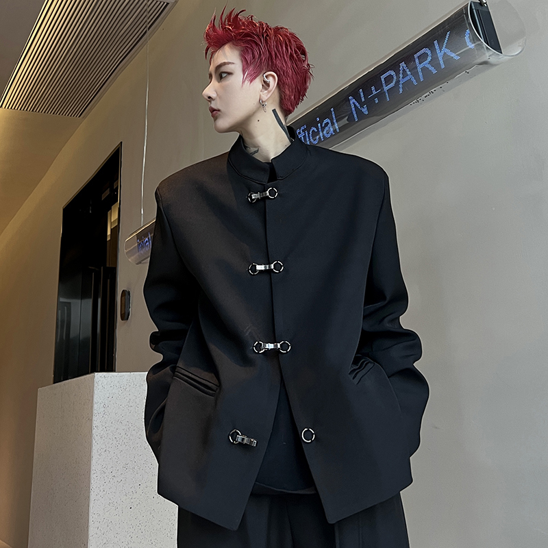 Men's Suits Blazers Autumn Clothes Personalized Loose Fitting With Metal Buttons Fashionable Handsome Casual Jacket 230227, Black
Men's Suits Blazers Autumn Clothes Personalized Loose Fitting With Metal Buttons Fashionable Handsome Casual Jacket 230227, Black