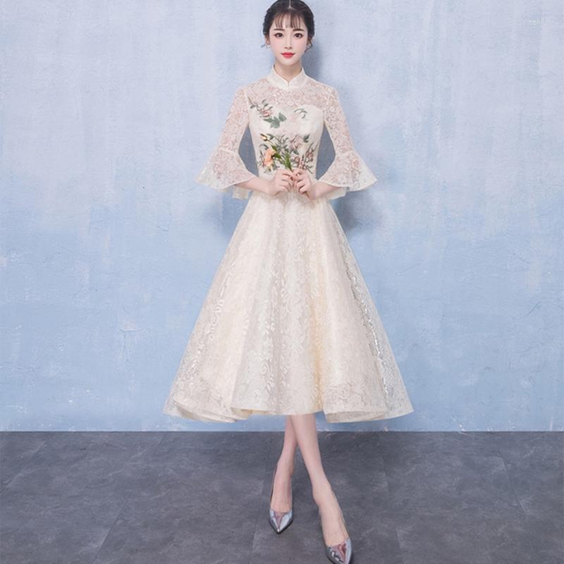 Ethnic Clothing Chinese Bridesmaid Dress Elegant Lady Embroidery Evening Style Ladies Was Thin Banquet Women
Ethnic Clothing Chinese Bridesmaid Dress Elegant Lady Embroidery Evening Style Ladies Was Thin Banquet Women