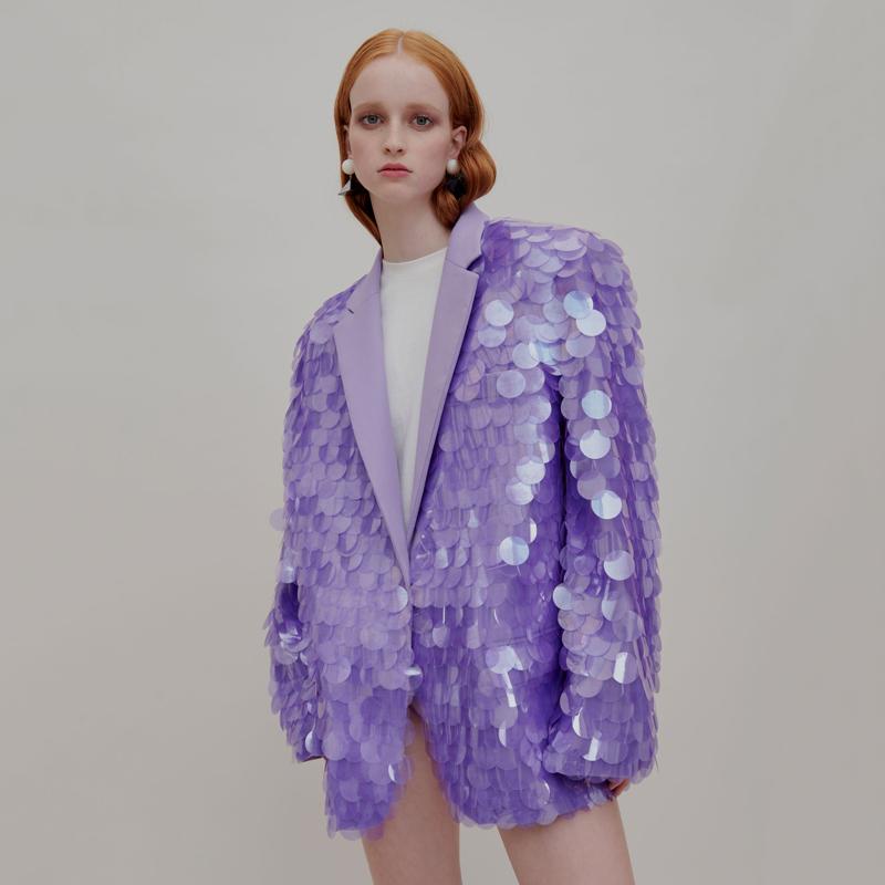 Women' Suits & Blazers Purple Scales Design Loose Blazer For Female Suit Collar Oversize Clothing Spring Autumn Chaqueta
Women' Suits & Blazers Purple Scales Design Loose Blazer For Female Suit Collar Oversize Clothing Spring Autumn Chaqueta