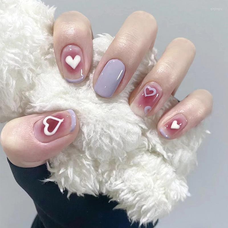 False Nails 24press On Nail Pink And Purple Are The Perfect Combination Fantaisie Lovely Heart Design Delicate Dream Faux Ongles, Hy260
False Nails 24press On Nail Pink And Purple Are The Perfect Combination Fantaisie Lovely Heart Design Delicate Dream Faux Ongles, Hy260