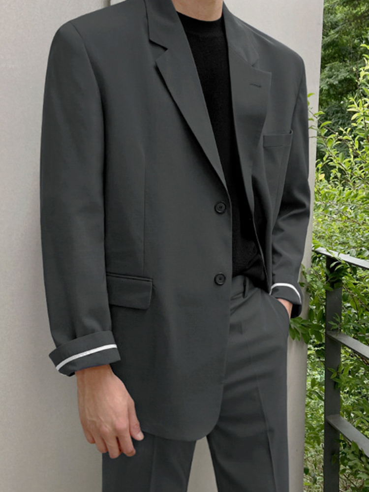 Men's Suits Blazers IEFB Solid Color Thin Section Sold Separately Men's Casual Suit Korean Style Loose Simple Fashionable Set Trousers 23022