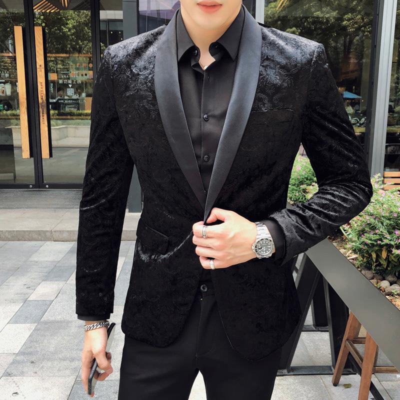 Men's Suits & Blazers Korean Style Gold Velvet Stripe Blazer Man Stage Costumes For Singer Stylish Men Hombre Terno Masculino Black
Men's Suits & Blazers Korean Style Gold Velvet Stripe Blazer Man Stage Costumes For Singer Stylish Men Hombre Terno Masculino Black