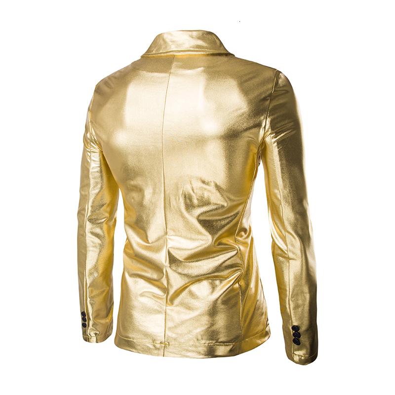Men's Suits Blazers Men's Shiny Gold 2 Pieces Suits BlazerPants Fashion Party Terno Masculino DJ Club Dress Tuxedo Suit Men Stage Singer Clo