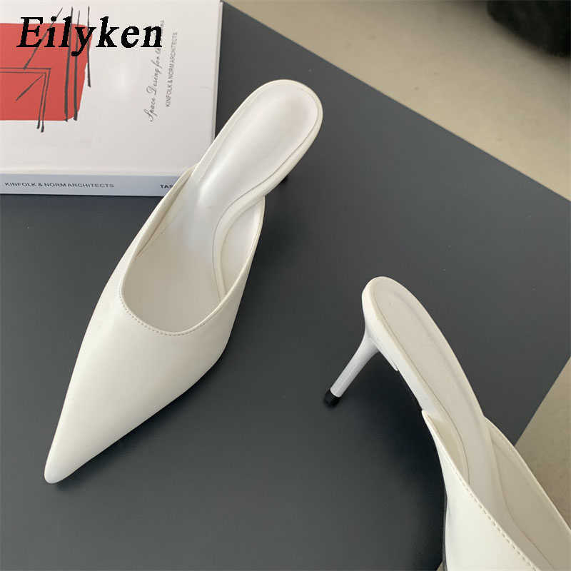 Dress Shoes Eilyken Gold Silver Women Pumps Slipper Fashion Pointed Toe Shallow Stiletto High Heel Slingback Mules tacones mujerL230227