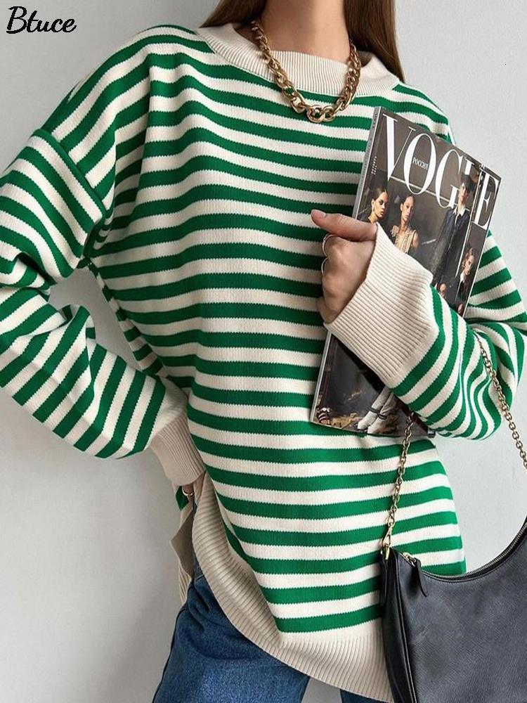 Women' Sweaters O Neck Vintage Striped Sweater Pullovers For Women Casual Loose Long Sleeves Jumpers Autumn Female Drop Shoulder Kintting Tops 230227, Blue
Women' Sweaters O Neck Vintage Striped Sweater Pullovers For Women Casual Loose Long Sleeves Jumpers Autumn Female Drop Shoulder Kintting Tops 230227, Blue