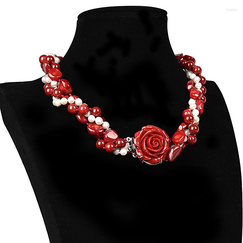 Chains Size For 7-8mm Red And White Natural Coral&Pearls With Rose Pendant Necklace 20inch Jewelry Gifts H181
Chains Size For 7-8mm Red And White Natural Coral&Pearls With Rose Pendant Necklace 20inch Jewelry Gifts H181