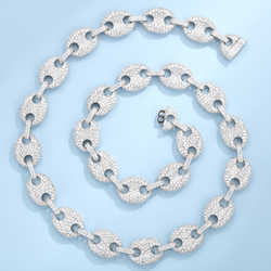Designer Jewelry Hip Hop Mens 14mm Moissanite Dia Cuban k Necklace Sterg Sier Iced Out Pig Nose Chain Necklaces