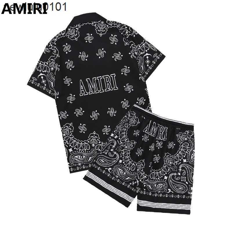 designer Men's suit shirt AMIRS classic pattern color blocking printing casual short sleeve shirt sports suit, Q115 black
designer Men's suit shirt AMIRS classic pattern color blocking printing casual short sleeve shirt sports suit, Q115 black