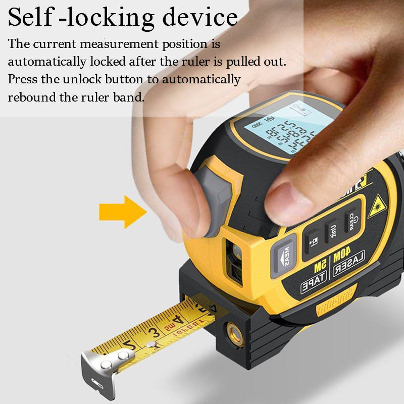Tape Measures 3 in1 Laser Rangefinder Infrared Measure High-precision Backlight Distance Meter Electronic Cross Line Area Measuring Ruler 230227