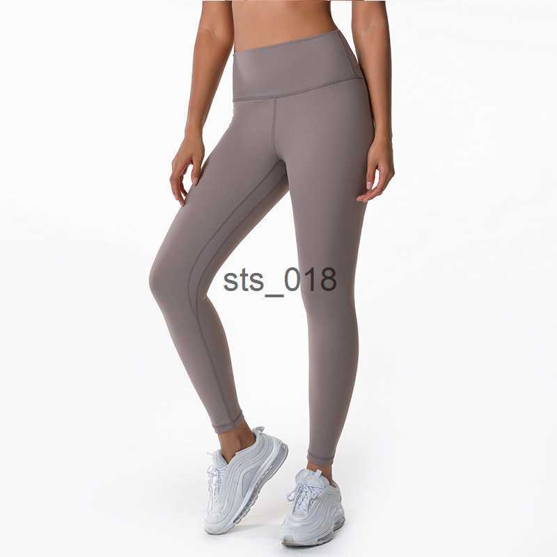 Yoga Outfit LL Solid Color Women Yoga pants High Waist Sports Gym Wear Leggings Elastic Fitness Lady Outdoor Sports Pants T230228