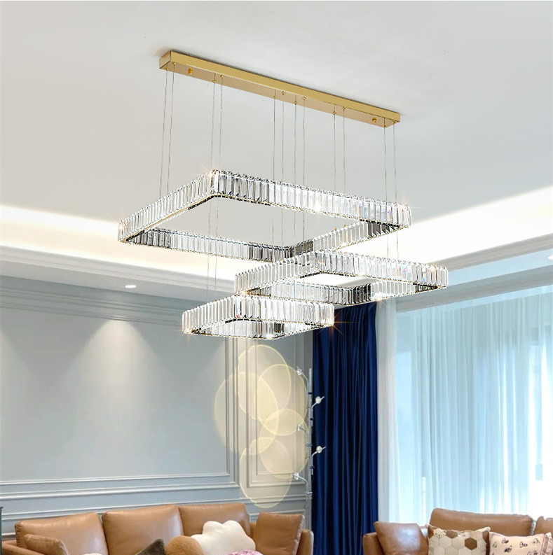 Living Room Crystal Chandelier Modern Chrome Square Chandelier Kitchen Island Dining Hanging Light Stainless Steel Pendant Lamp
Living Room Crystal Chandelier Modern Chrome Square Chandelier Kitchen Island Dining Hanging Light Stainless Steel Pendant Lamp