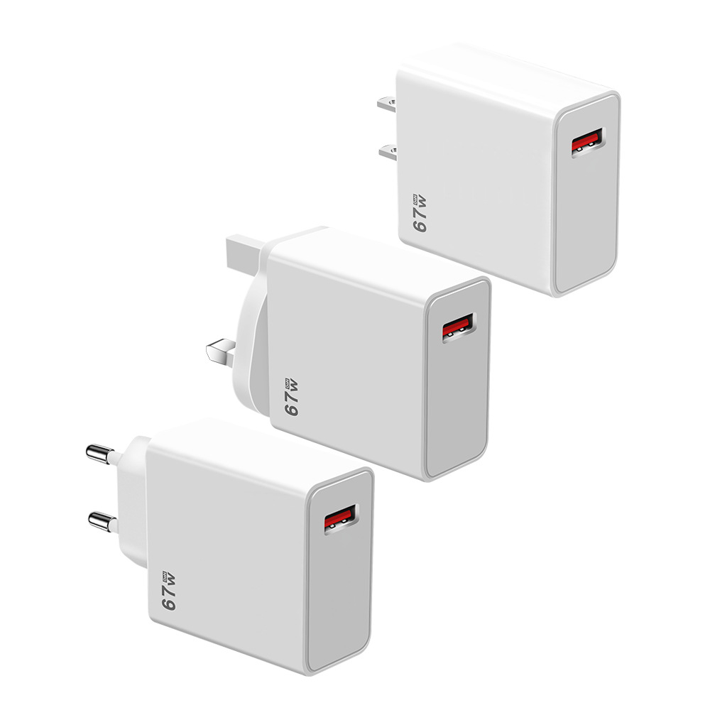 67W Super Fast Charge Super usb wall adapter Flash Charge Mobile phone charger 5V5A European US UK Gauge USB adapter charging head
67W Super Fast Charge Super usb wall adapter Flash Charge Mobile phone charger 5V5A European US UK Gauge USB adapter charging head