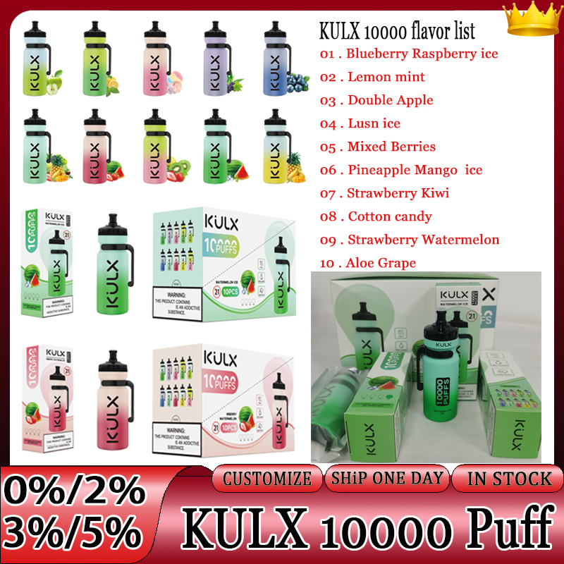 Kulx 10000 Disposable E Cigarettes Airflow Control Device 6 Colors Light 0% 2% 3% 5% Optional 10K Vape Pen 10 Flavors OEM
Kulx 10000 Disposable E Cigarettes Airflow Control Device 6 Colors Light 0% 2% 3% 5% Optional 10K Vape Pen 10 Flavors OEM