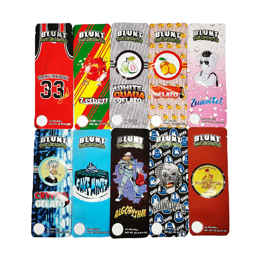 Blunt 2g pre roll packaging bag dry hemp aluminum foil resealable zipper plastic mylar bag
Blunt 2g pre roll packaging bag dry hemp aluminum foil resealable zipper plastic mylar bag