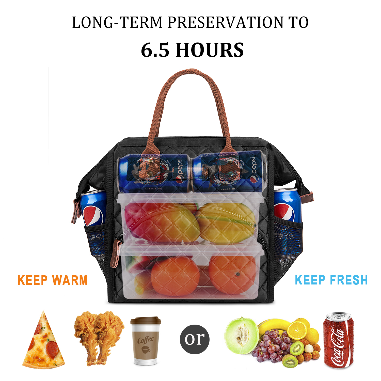Ice PacksIsothermic Bags LOKASS Lunch Bag Insulated Lunch Box WideOpen Lunch Tote Bag Large Drinks Holder Durable Thermal Snacks Organizer 230228