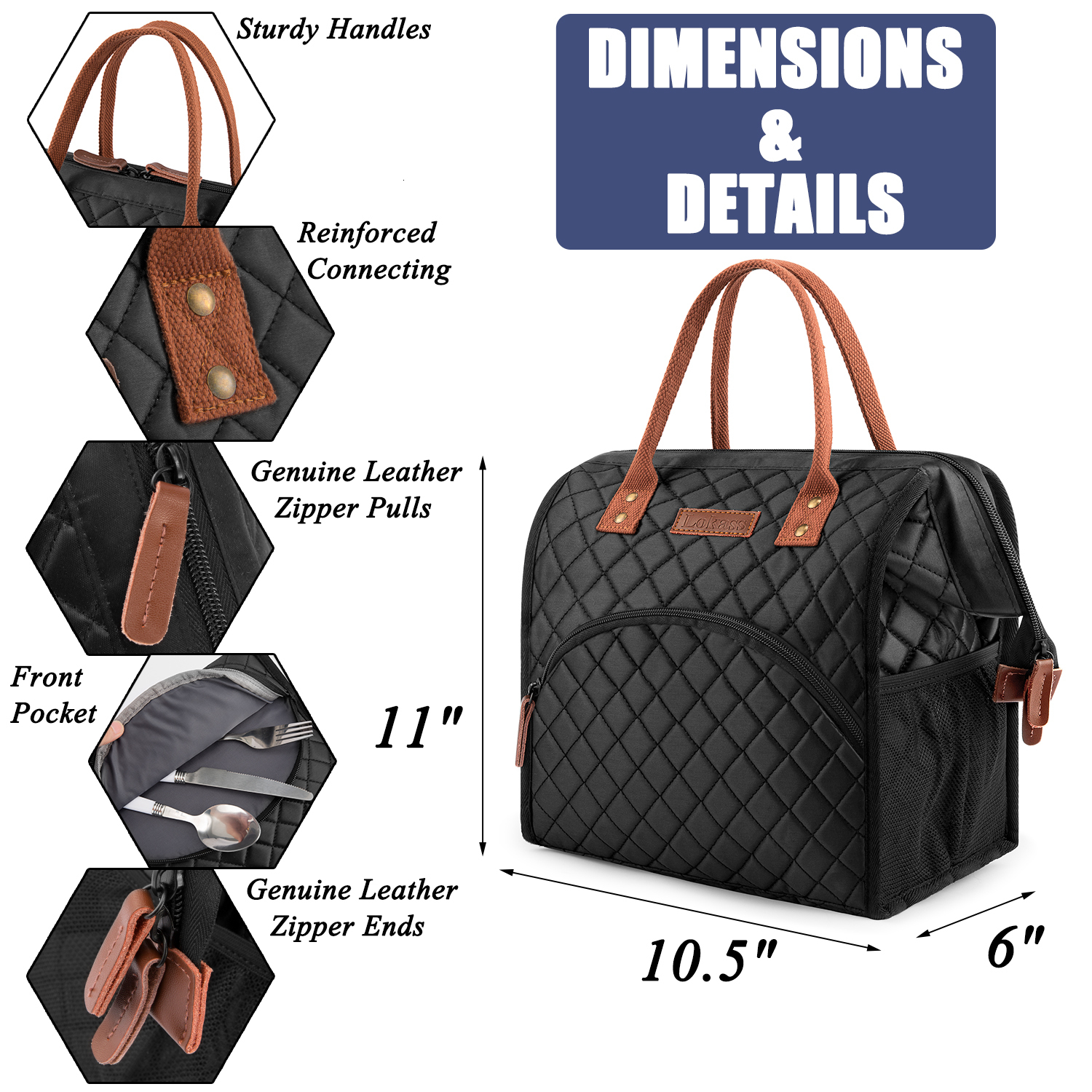 Ice PacksIsothermic Bags LOKASS Lunch Bag Insulated Lunch Box WideOpen Lunch Tote Bag Large Drinks Holder Durable Thermal Snacks Organizer 230228