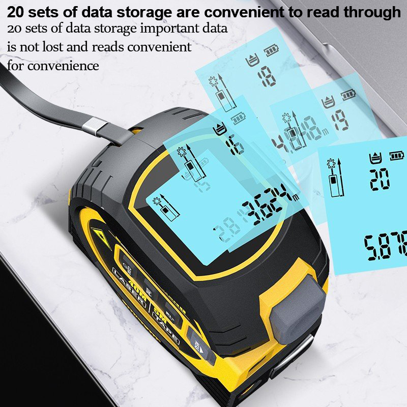 Tape Measures 3 in1 Laser Rangefinder Infrared Measure High-precision Backlight Distance Meter Electronic Cross Line Area Measuring Ruler 230227