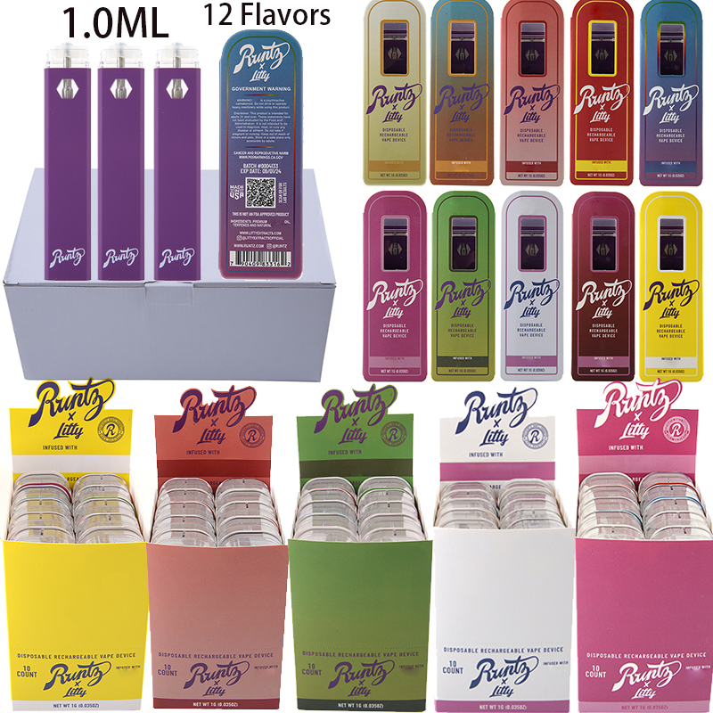 Runtz Runty X Litty Pens Empty E Cigarette 1.0ml Disposales Vapes Pens 12 Flavors Available With 280mAh Battery Rechargeable Micro USB Charger Vaporizers
Runtz Runty X Litty Pens Empty E Cigarette 1.0ml Disposales Vapes Pens 12 Flavors Available With 280mAh Battery Rechargeable Micro USB Charger Vaporizers