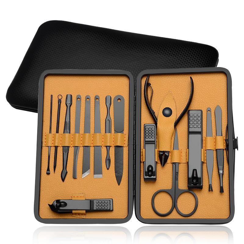Nail Art Kits Manicure Pedicure Set Clippers 15Pcs Stainless Steel Kit Tools For Cutter With Portable Case LDO