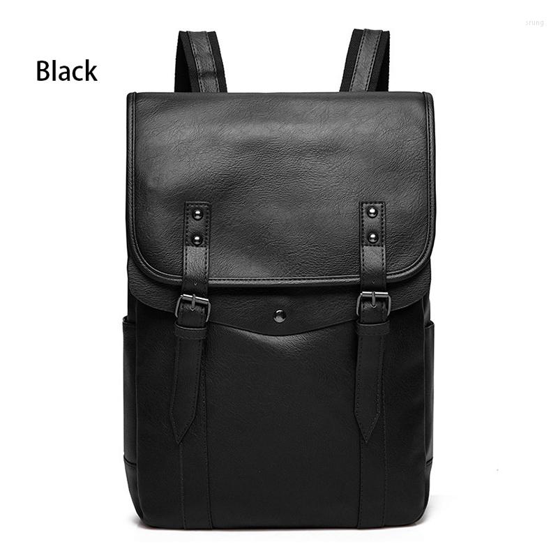 Backpack Multifunctional Vintage Waterproof Men School Bags Leather Backpacks Travel Retro 15.6 Inch
