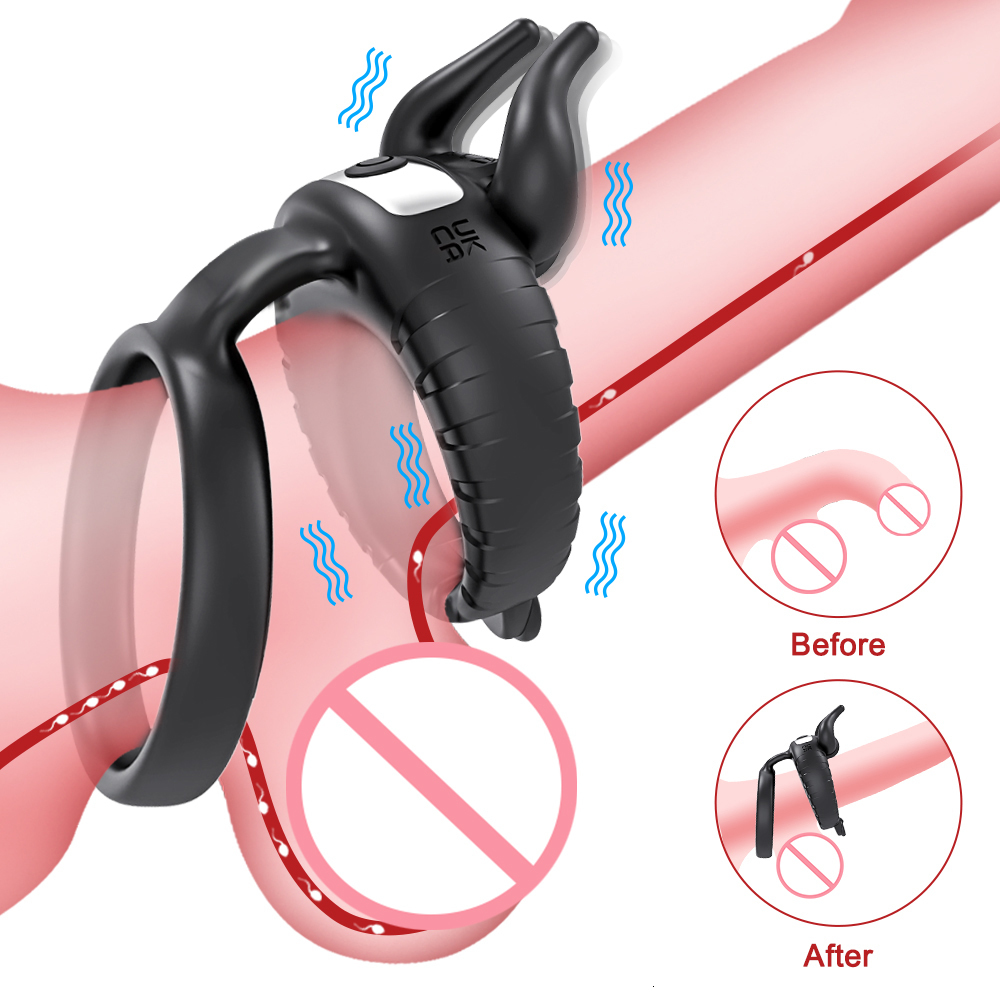 Cockrings Vibrator Cockring Penis Cock Ring on for Man Delay Ejaculation Sex Toys for Men Couple Vibrating Ring Penisring Goods for Adults 230228