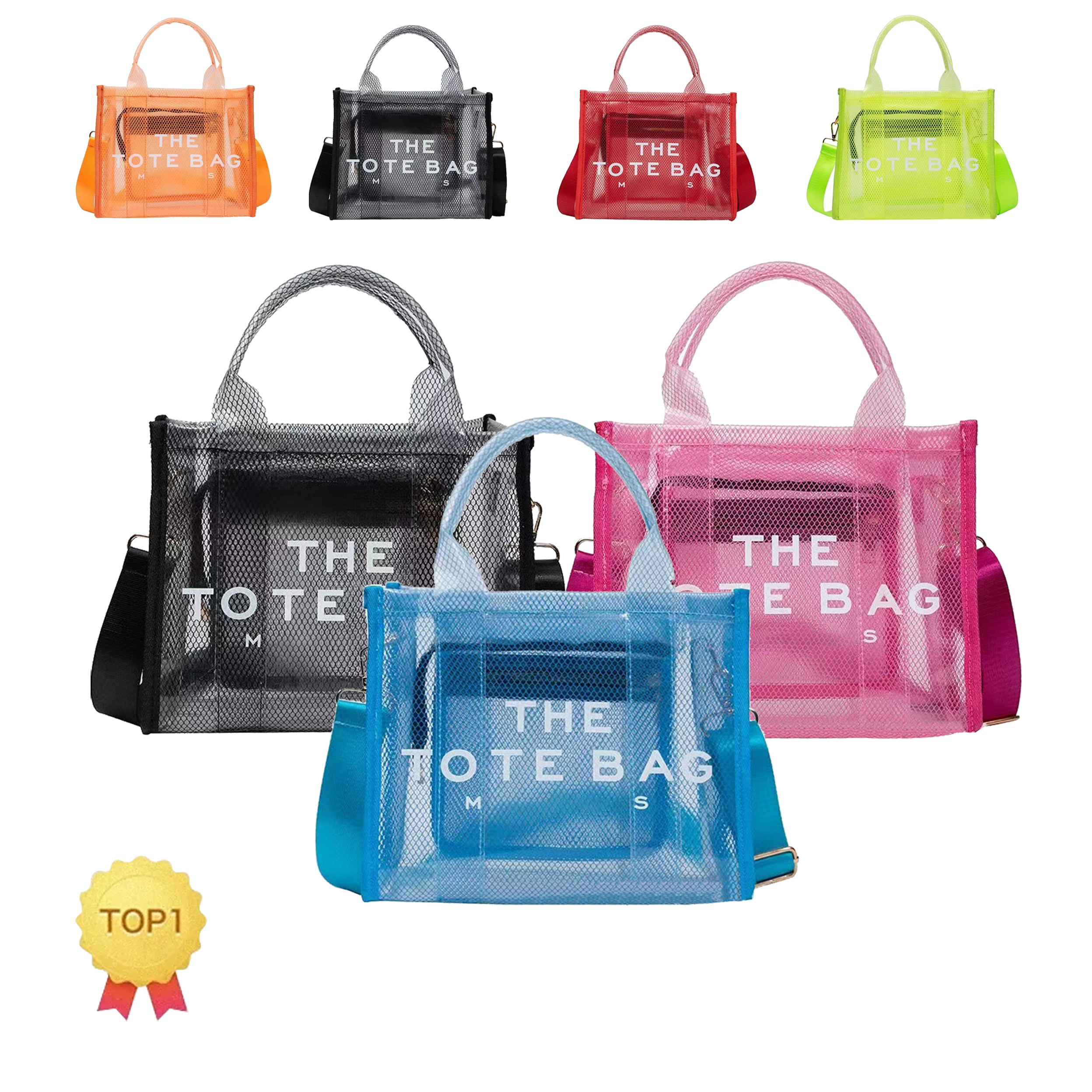 Womens 2 size COOL casual city Shop the tote bag Luxury Designer Fashion Beach clear clutch shoulder sling bags Mens pvp plastic cross body handbag luggage Bag strap
