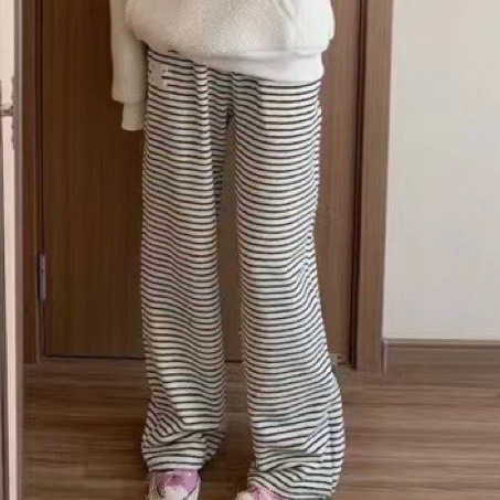 The version of extravagant versatile English embroidery casual cotton trousers loose straight pants for men and, Black