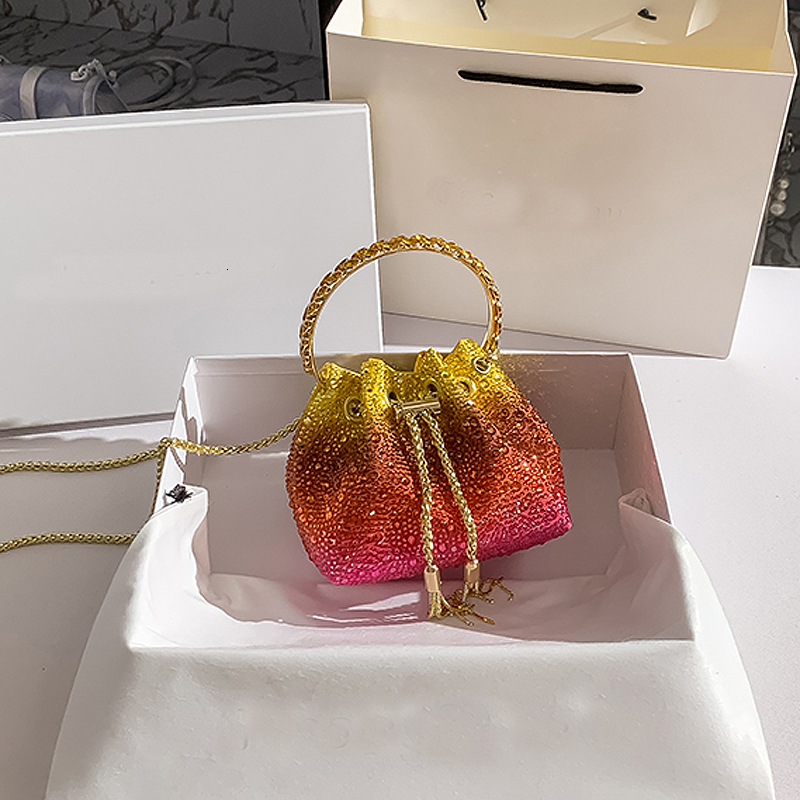 Bags Handle Rhies Evening Purses And Handbag Shoulder Shiny Crystal dh1100029076 hot Clutch Purse Bucket Bag 230228