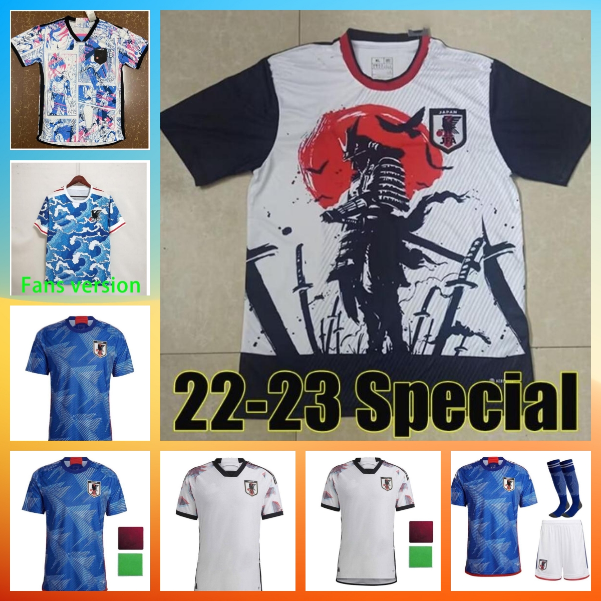Japan 22 23 Newest Soccer Jerseys MINAMINO TSUBASA 2022 2023 World Cup ATOM Japanese Football Shirt Bushido Special Edition HONDA KAGAWA men set kids kit socks, 08
Japan 22 23 Newest Soccer Jerseys MINAMINO TSUBASA 2022 2023 World Cup ATOM Japanese Football Shirt Bushido Special Edition HONDA KAGAWA men set kids kit socks, 08
