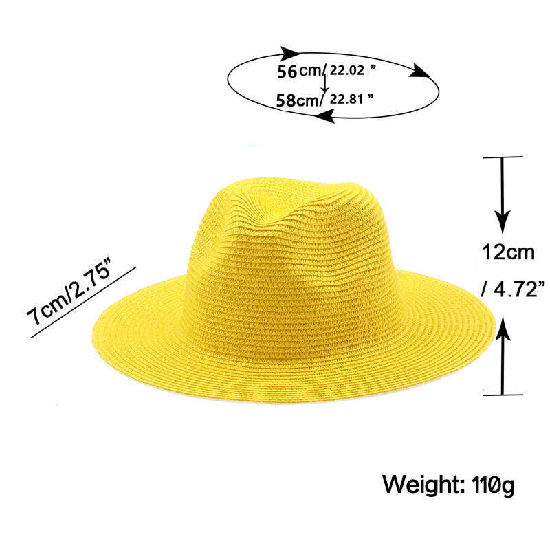 Wide Brim Hats Simple Girl Summer Panama Hats For Women Men Wide Brim Beach Jazz Hat Cooling Ladies fishing Sun Straw Hat G230227