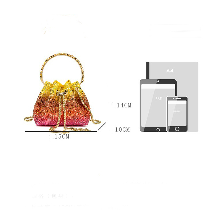 Bags Handle Rhies Evening Purses And Handbag Shoulder Shiny Crystal dh1100029076 hot Clutch Purse Bucket Bag 230228