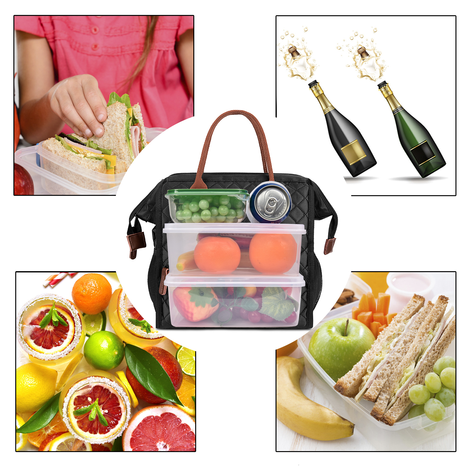 Ice PacksIsothermic Bags LOKASS Lunch Bag Insulated Lunch Box WideOpen Lunch Tote Bag Large Drinks Holder Durable Thermal Snacks Organizer 230228