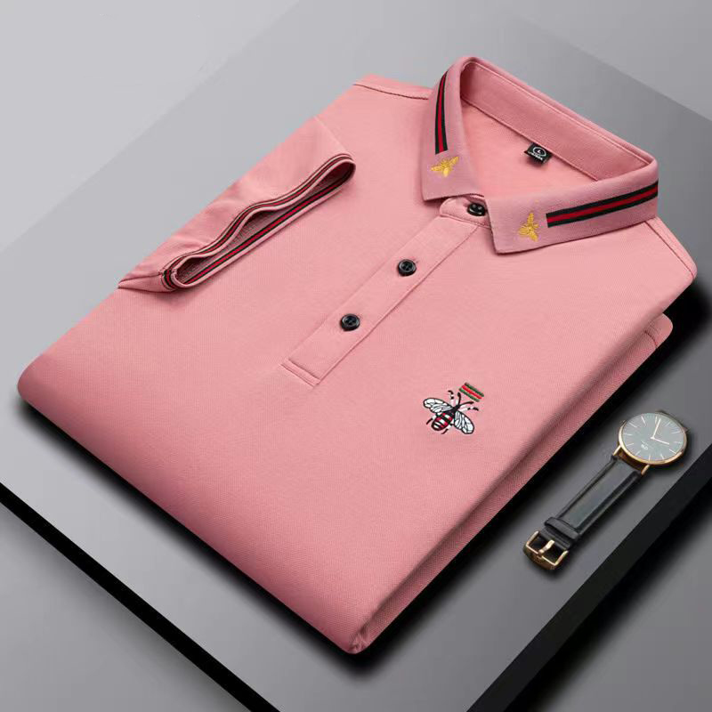 High 23 end embroidered short sleeved cotton polo shirt men s T shirt Korean fashion clothing summer luxury top Asian size M L XL XXL XXXL, Pink
High 23 end embroidered short sleeved cotton polo shirt men s T shirt Korean fashion clothing summer luxury top Asian size M L XL XXL XXXL, Pink