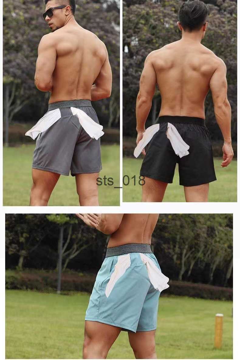 Yoga Outfit Men Yoga Sports Shorts Outdoor Fitness Quick Dry Shorts Solid Color Casual Running Quarter Pant T230228