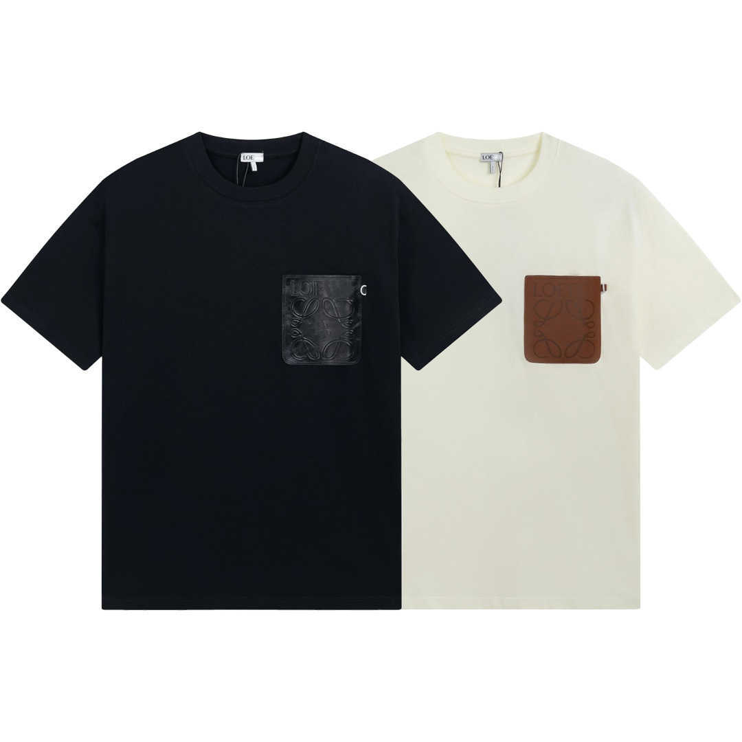 High version 23SS spring and summer new classic chest leather false pocket men and women lovers short sleeved T-shirt cotton, Creamy-white
High version 23SS spring and summer new classic chest leather false pocket men and women lovers short sleeved T-shirt cotton, Creamy-white