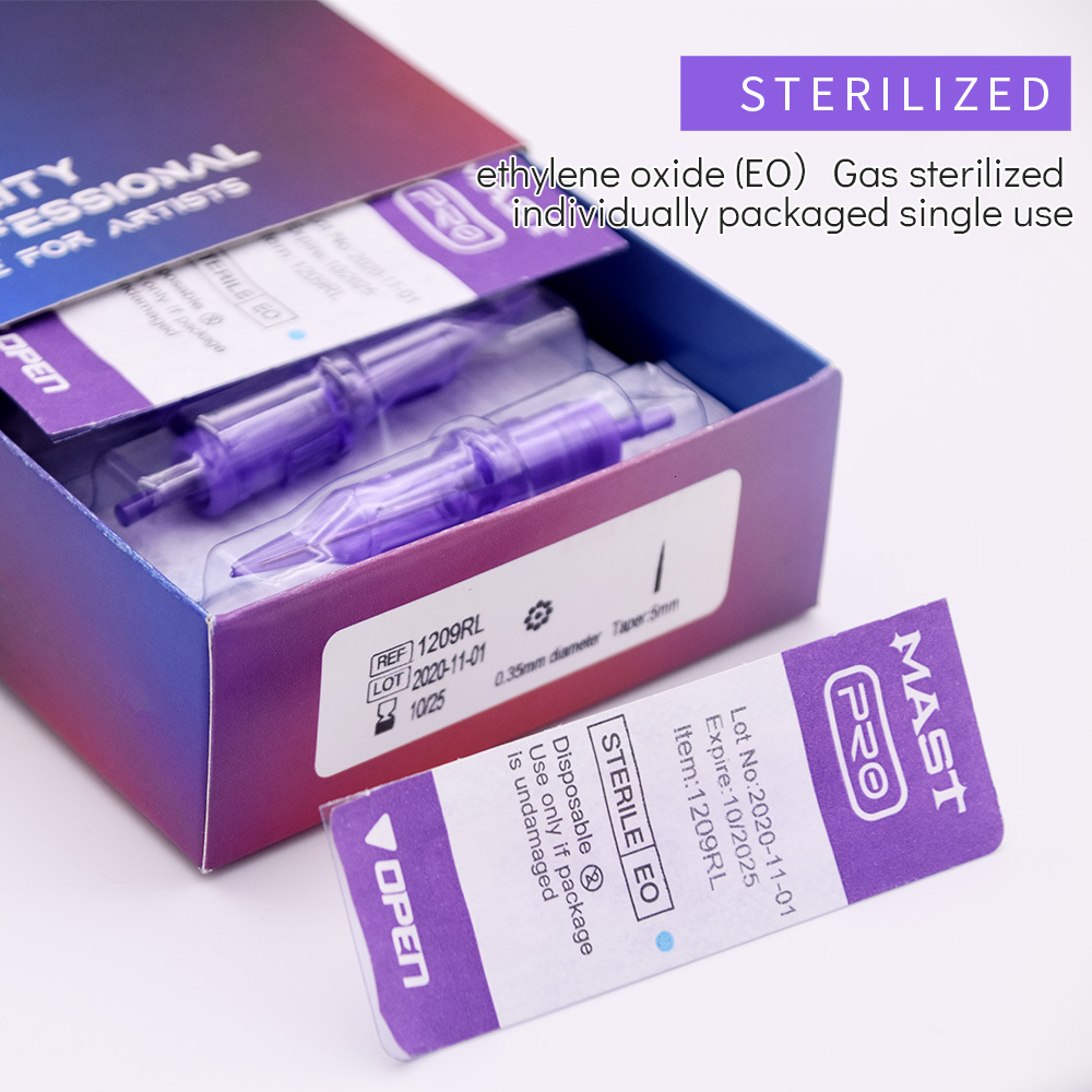 Tattoo Needles Mast Pro 20PCS RL Tattoo Cartridge Needles Permanent Makeup Machine Pen Disposable Sterile Round Liner DragonHawk Needles 230227