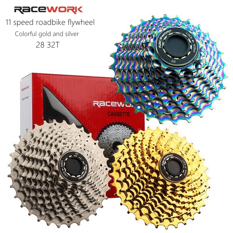 

Bike Freewheels Chainwheels RACEWORK Road 11 Speed Cassette 28T 32T Bicycle Freewheel Gold silver colorfull Flywheel For Shimamo 105 6800 R7000 R8000 230228