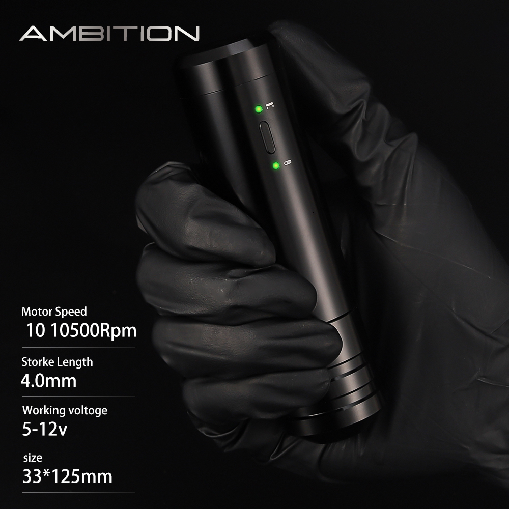 Tattoo Machine Ambition Sol Nova Unlimited Wireless Tattoo Pen Machine 4mm Stroke for Tattoo Artist Body Art 230227