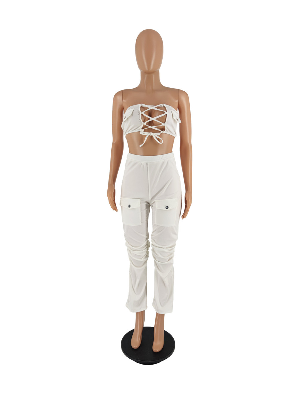 2023 Designer Summer Tracksuits Women Outfits Two Piece Sets Sexy Bandage Strapless Tank Top and Pants Sportswear Casual Camo Sweatsuits Wholesale Clo