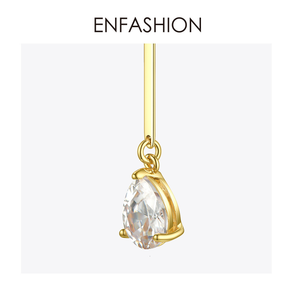 Ear Cuff ENFASHION Asymmetric Water Droplets Crystal Ear Cuff Clip On Earrings For Women Gold Color Earcuff Earings Fashion Jewelry E1151 230228