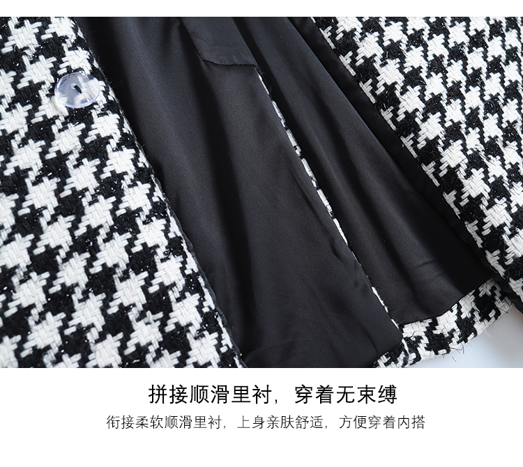 Womens Two Piece Pants Autumn and winter retro houndstooth tweed jacket female shorts twopiece ol temperament western style fashion suit 230228