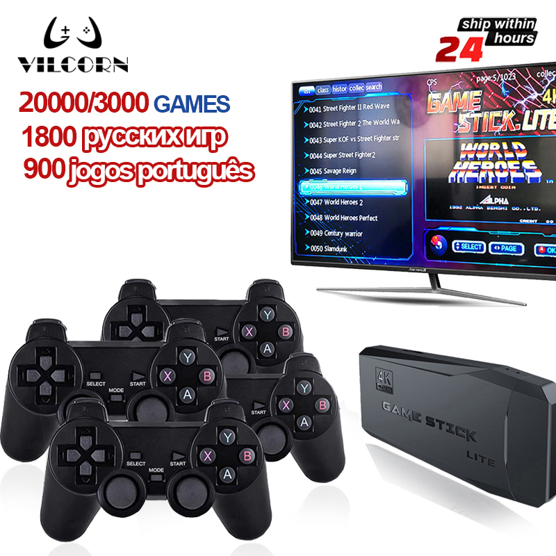 Game Controllers Joysticks VILCORN Video Game Stick 4K TV HD 20000 Retro Games Console For Phantom Playtronic PS1/GBA/ Gameing Support 4 Players 230228
Game Controllers Joysticks VILCORN Video Game Stick 4K TV HD 20000 Retro Games Console For Phantom Playtronic PS1/GBA/ Gameing Support 4 Players 230228