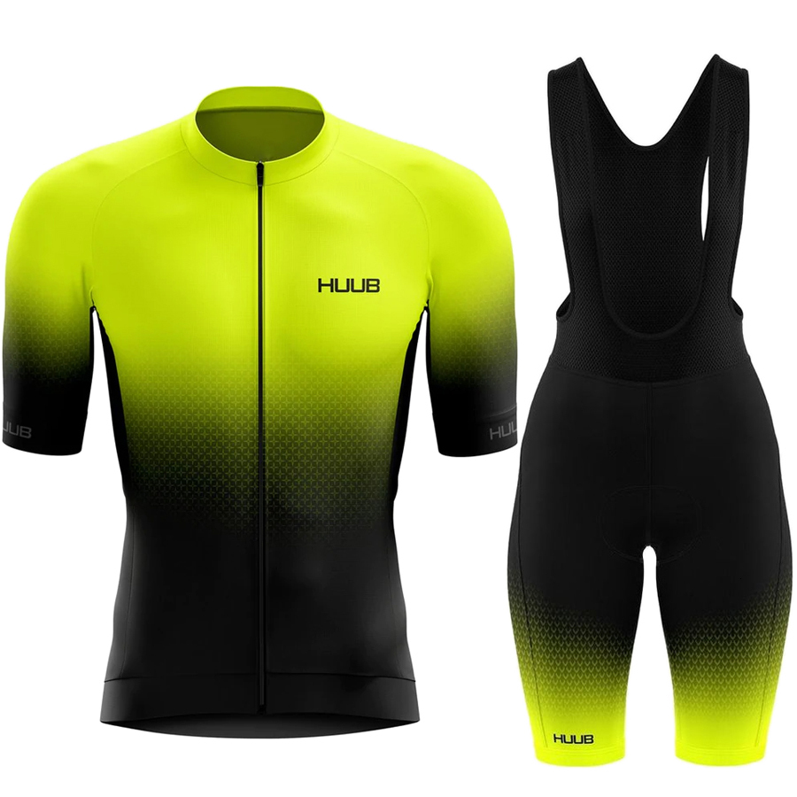 Image of Cycling Jersey Sets Team HUUB Clothing MTB 19D gel Bib Shorts Men Bike Set Ropa Ciclismo Triathlon 230228