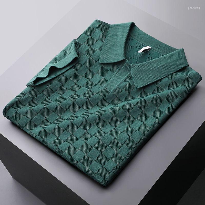Men's T Shirts High End Waffle Ice Filament Polo Shirt Men's Short Sleeve Summer Fashion Casual Knitted T-shirt Luxury Top, Black
Men's T Shirts High End Waffle Ice Filament Polo Shirt Men's Short Sleeve Summer Fashion Casual Knitted T-shirt Luxury Top, Black