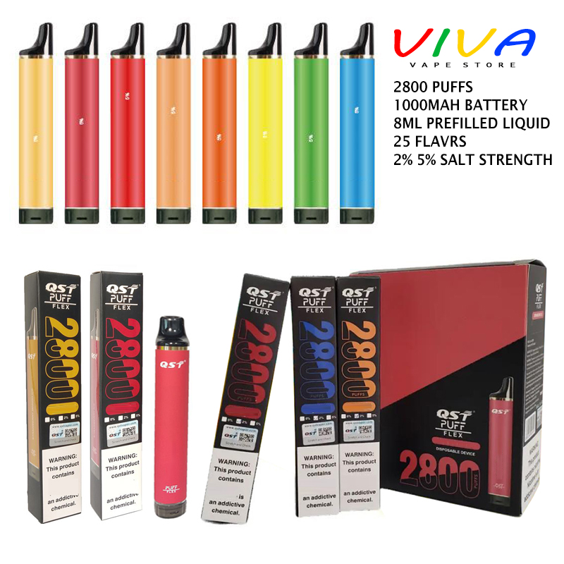Original QST Puff Flex E Cigarette Kit 2800 Puffs 2% 5% Strength Disposable Vape 1000mAh 8ml Prefilled Pods Pen Device Vaporizers Ecigs Authentic Vapes, Mixed flavrs
Original QST Puff Flex E Cigarette Kit 2800 Puffs 2% 5% Strength Disposable Vape 1000mAh 8ml Prefilled Pods Pen Device Vaporizers Ecigs Authentic Vapes, Mixed flavrs