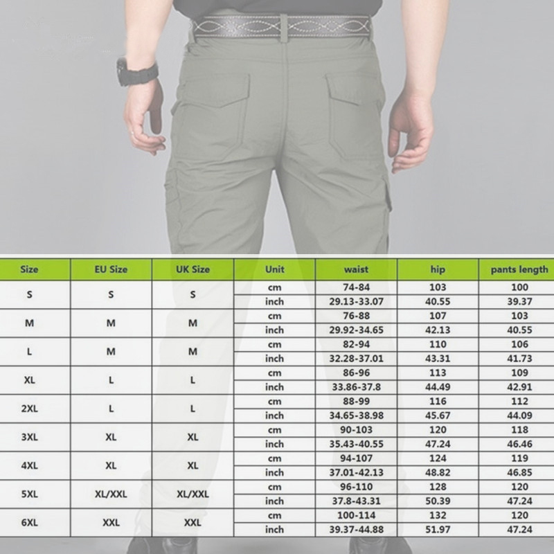 Men's Pants Men Pants Casual Cargo Pants Militari Tactic Army Trousers Male Breathable Waterproof Multi-Pockets Pant Size S-5XL Plus Size 230228