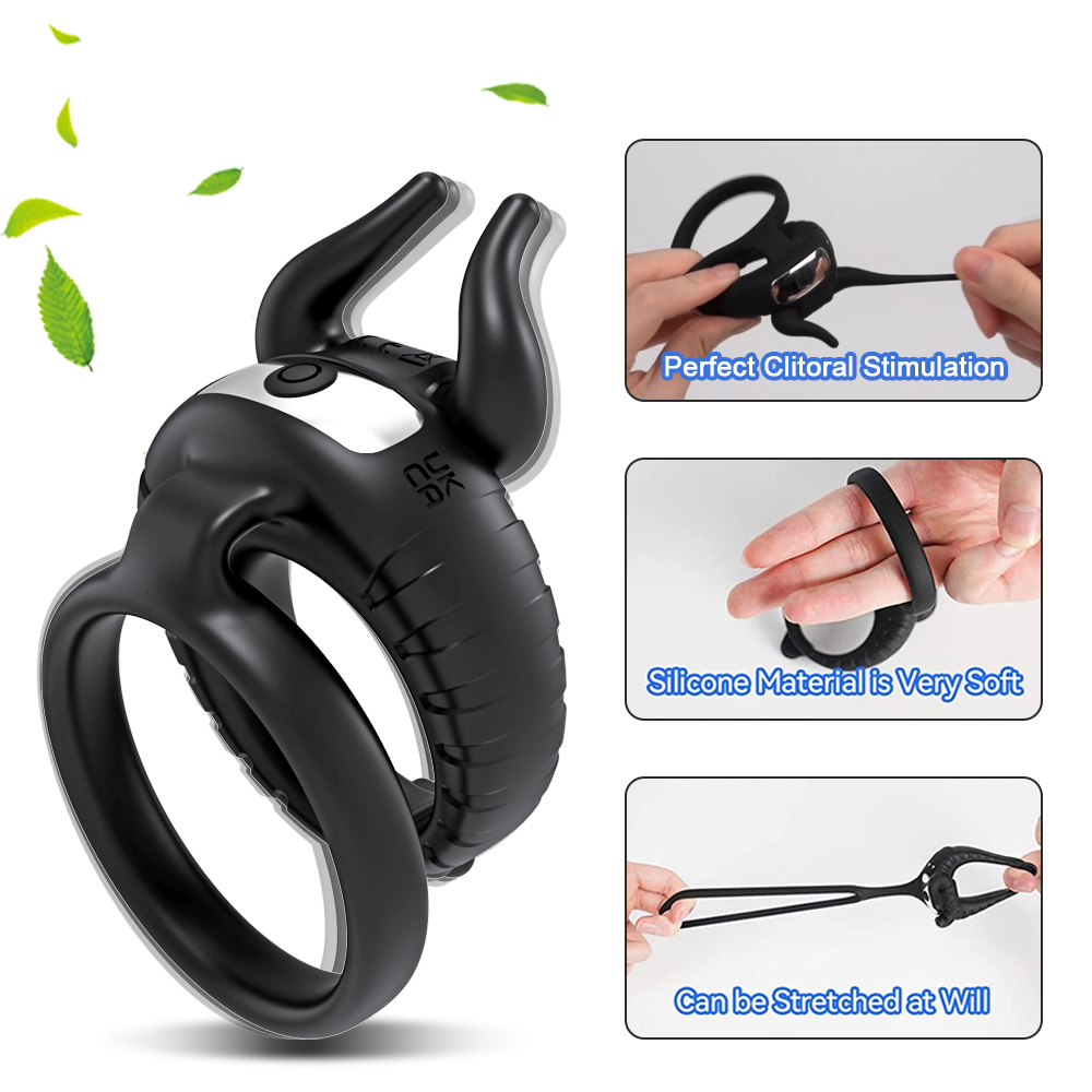 Cockrings Vibrator Cockring Penis Cock Ring on for Man Delay Ejaculation Sex Toys for Men Couple Vibrating Ring Penisring Goods for Adults 230228