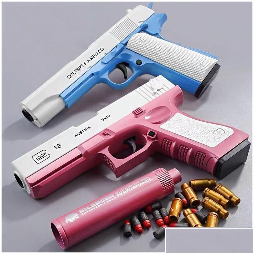 Gun Toys Pistol Manual Eva Soft Foam Dart Shell Ejection Blaster Toy Firing With Silencer For Children Kid Adt Cs Fighting B Dh08J
Gun Toys Pistol Manual Eva Soft Foam Dart Shell Ejection Blaster Toy Firing With Silencer For Children Kid Adt Cs Fighting B Dh08J