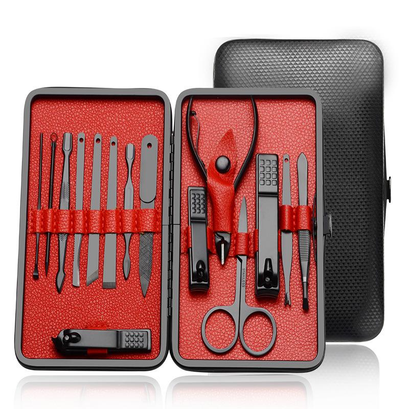 Nail Art Kits Manicure Pedicure Set Clippers 15Pcs Stainless Steel Kit Tools For Cutter With Portable Case LDO